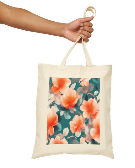 Orange Blossom Floral Bunch Cotton Canvas Tote Bag