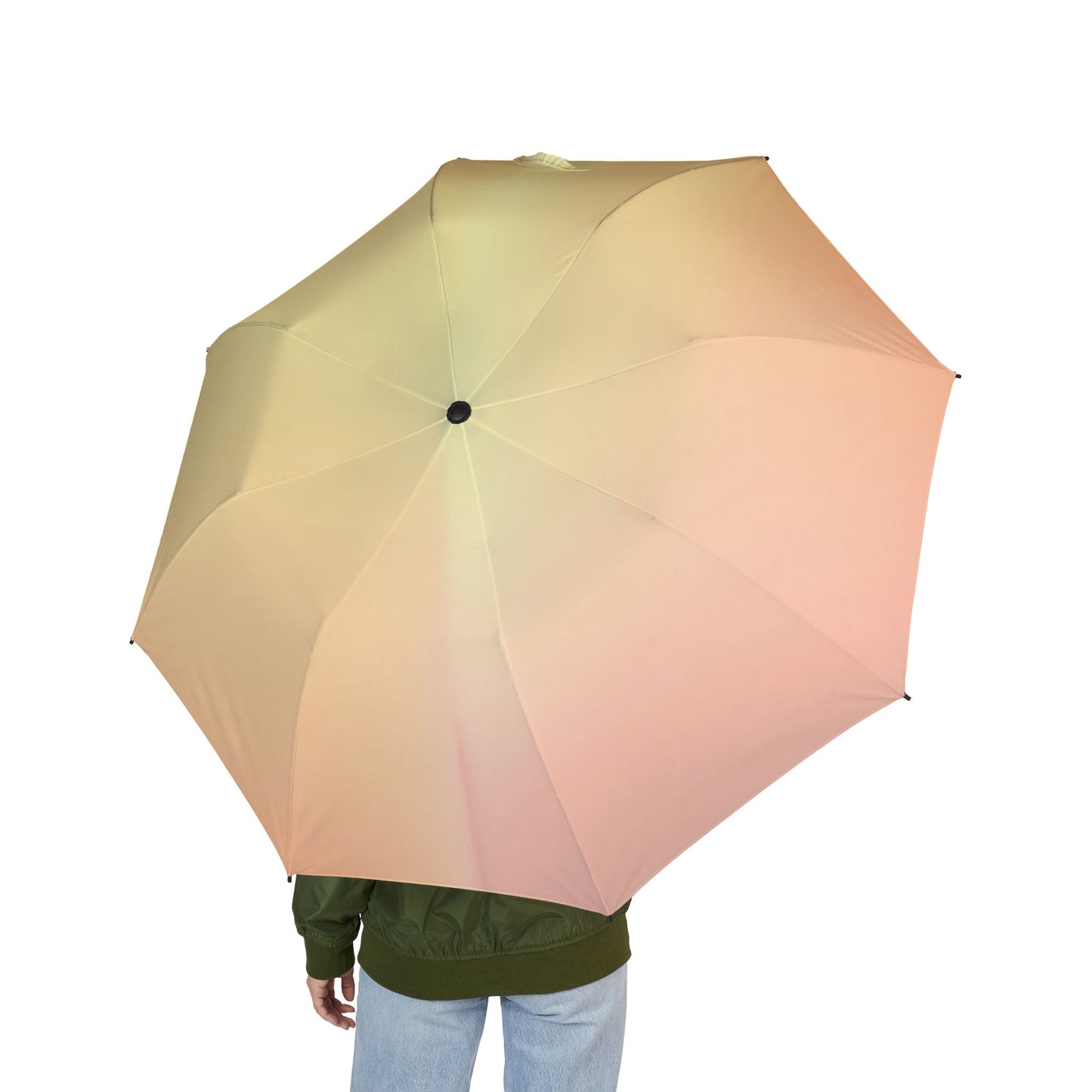 Hot Peach Fade Foldable Umbrella - Compact & Chic