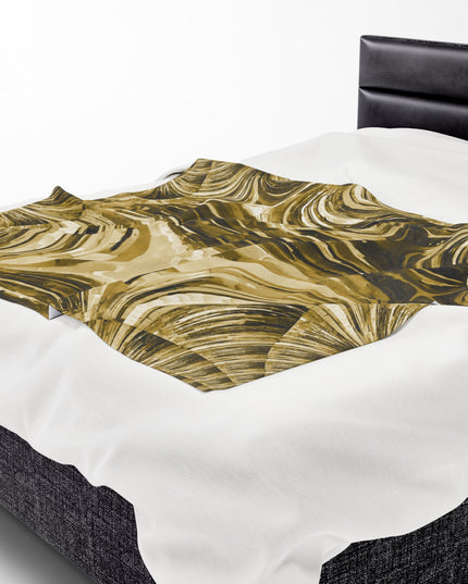 Uzi Spiral Light Brown Velveteen Plush Blanket, 50" x 60"