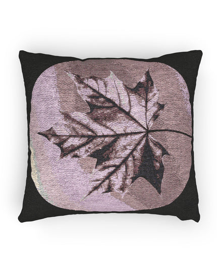 Magenta Maple Leaf Woven Pillow, 17" x 18"