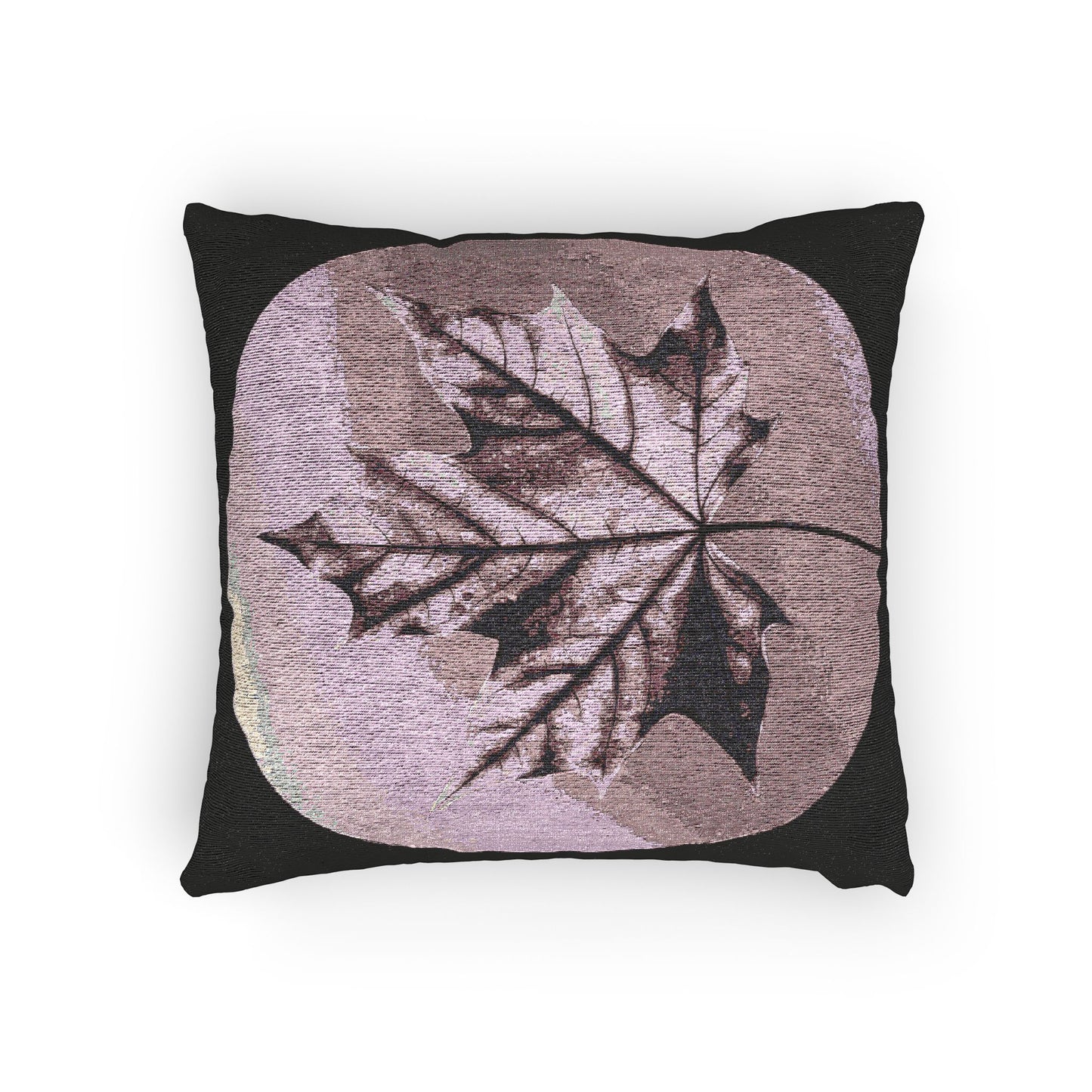 Magenta Maple Leaf Woven Pillow, 17" x 18"