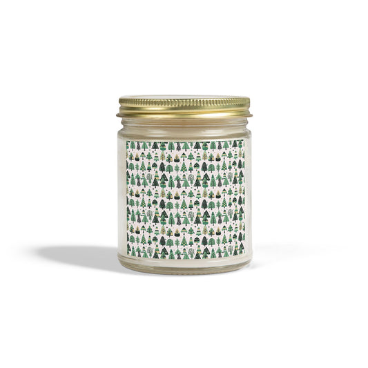 Mini Vintage Green Trees Scented Candles, Coconut Apricot Wax (9oz)