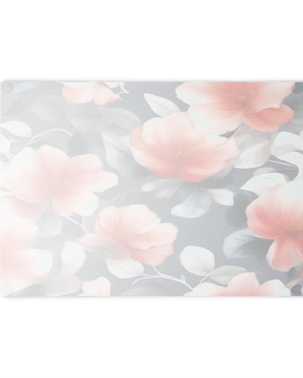 Red Blossom Floral Bunch Glass Cutting Board, 8" x 11"