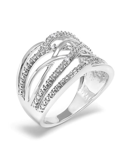 .925 Sterling Silver Diamond Accent Crossover Ring (I-J Color, I2-I3 Clarity)