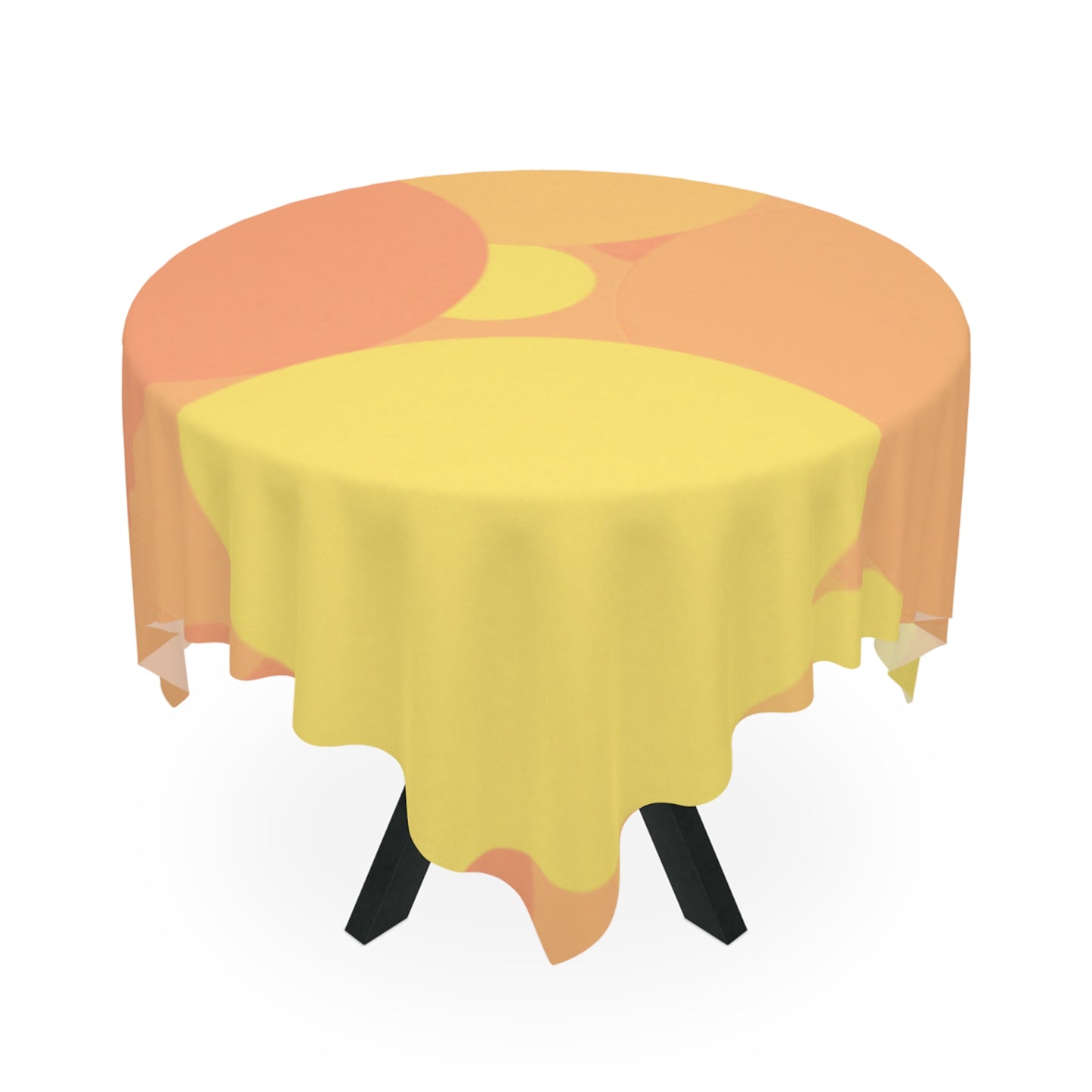 Pastel Bright Oranges Patches Tablecloth, 55" x 55"