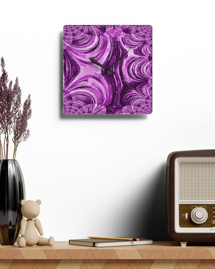 Uzi Spiral Powder Lavender Acrylic Wall Clock, Round or Square, 10.75" x 10.75"
