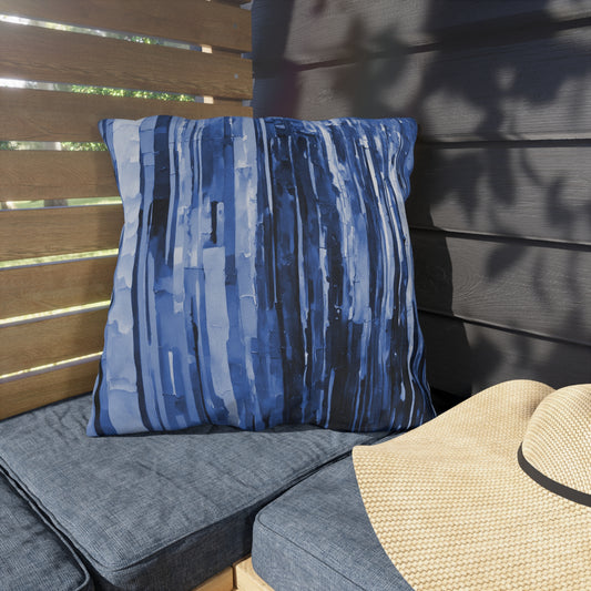 Striped Deep Blue 20" x 20" Outdoor Pillow