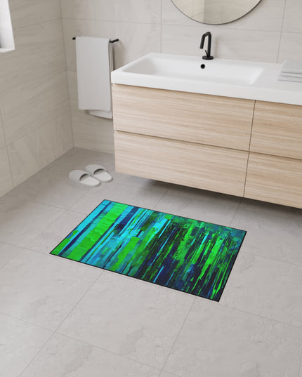 Striped Blue Green 24" x 36" Heavy Duty Floor Mat