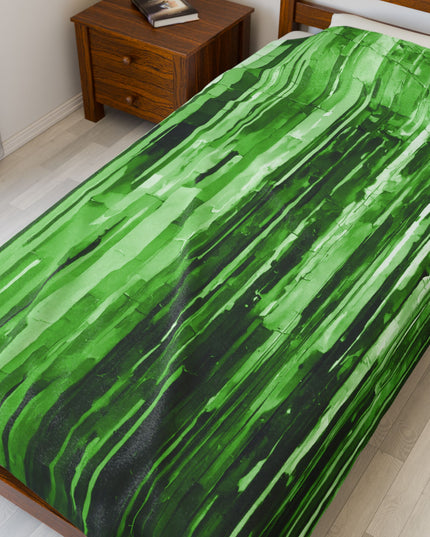 Striped Mint Pastel Velveteen Plush Blanket, 60" x 80"