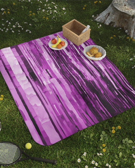 Striped Powder Lavender 61" × 51" Picnic Blanket