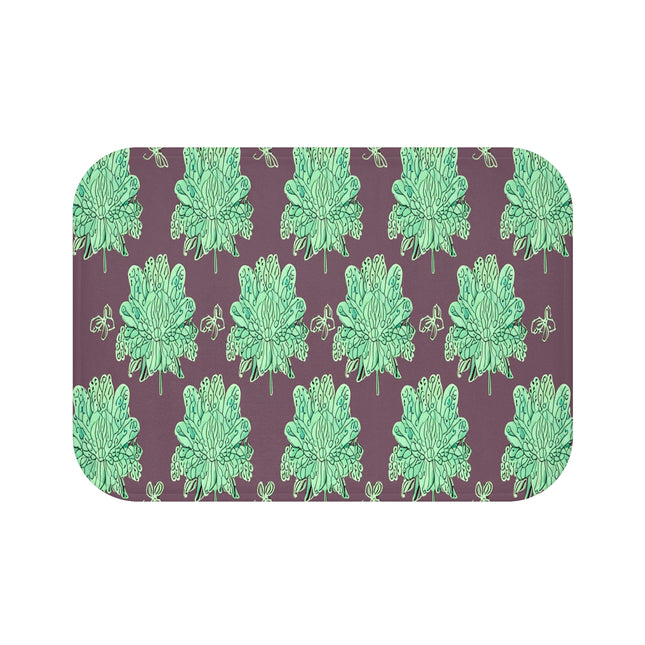 Mint Green Floral Butterflies 24" x 17" Bath Mat