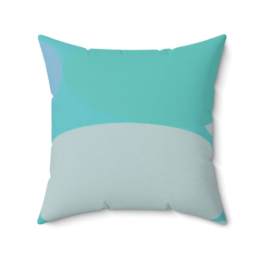 Pastel Tan and Tif Patches 20" x 20" Faux Suede Square Pillow