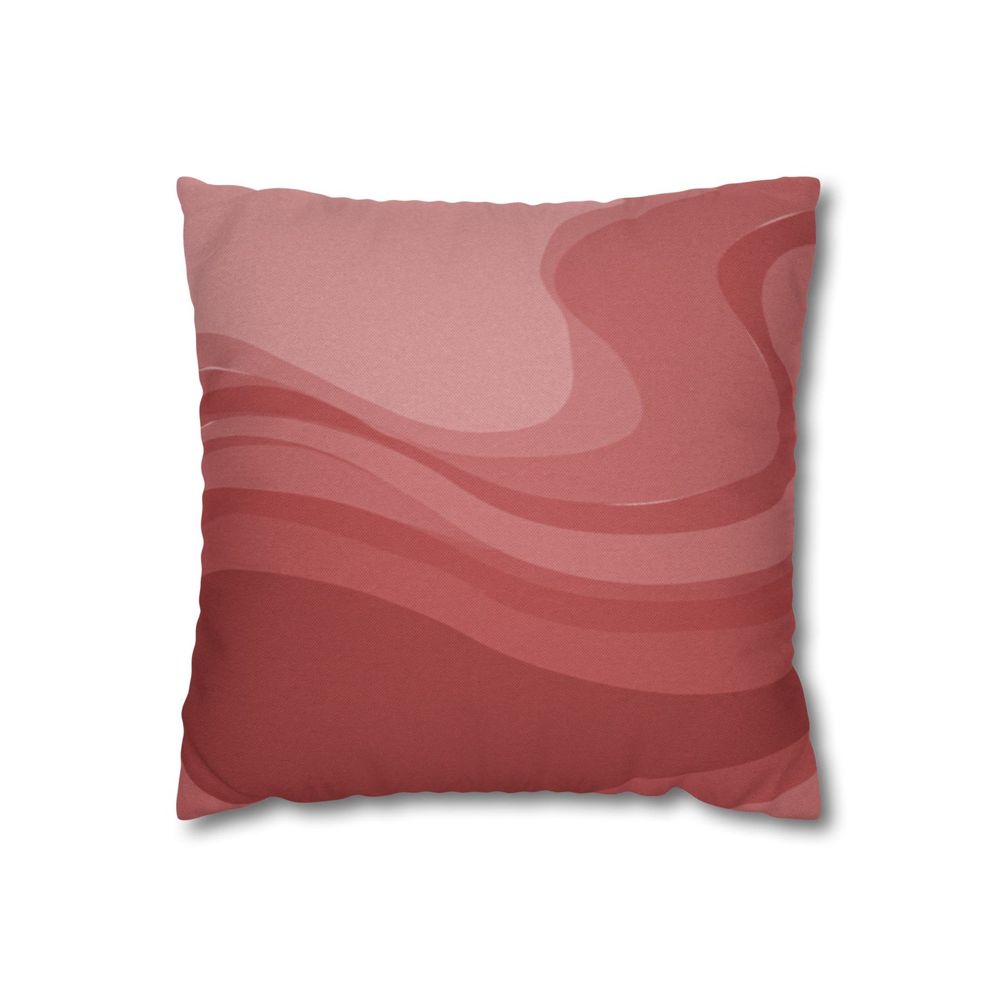 Power Red Wavey Spun Polyester Square Pillowcase, 14" x 14"