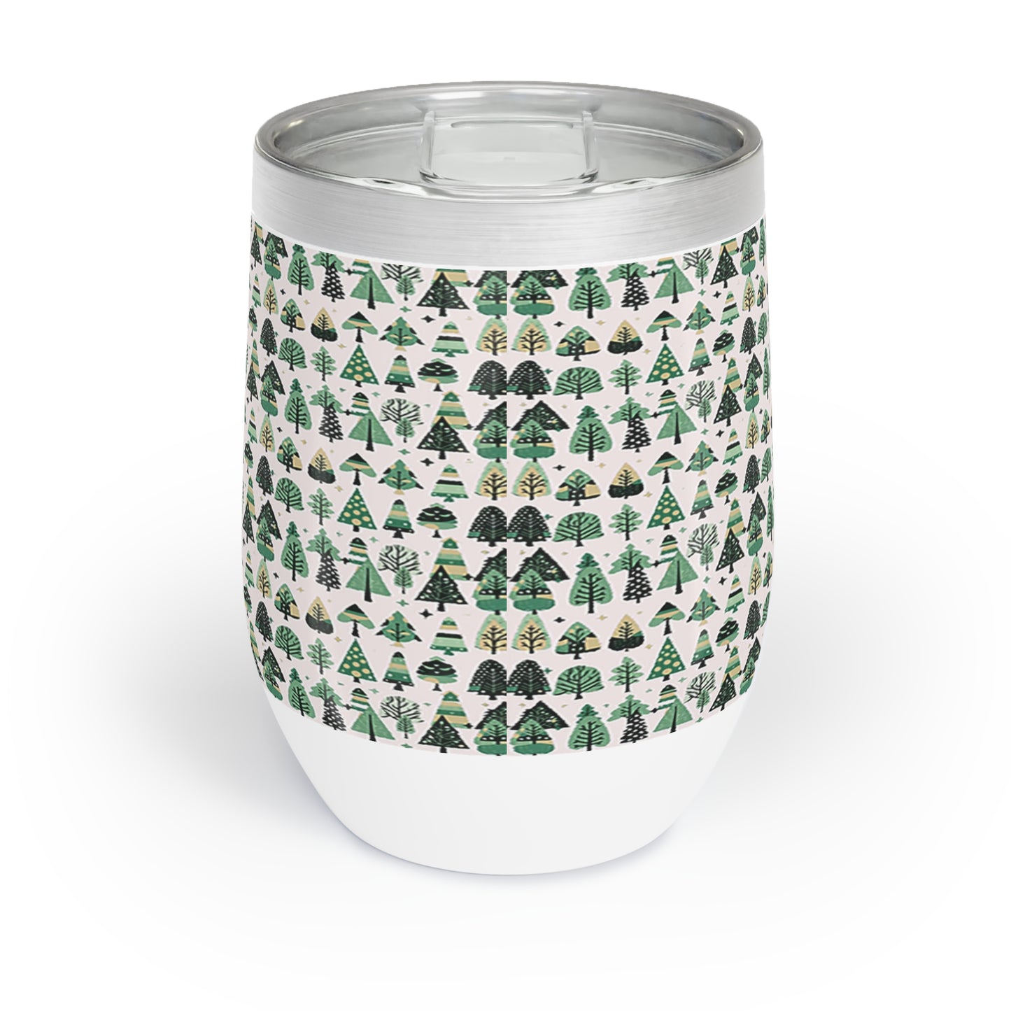 Mini Vintage Green Trees 12 oz Chill Wine Tumbler
