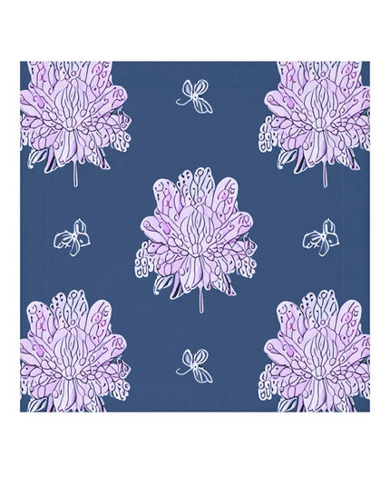 Purple White Floral Butterflies Face Towel, 13" x 13"