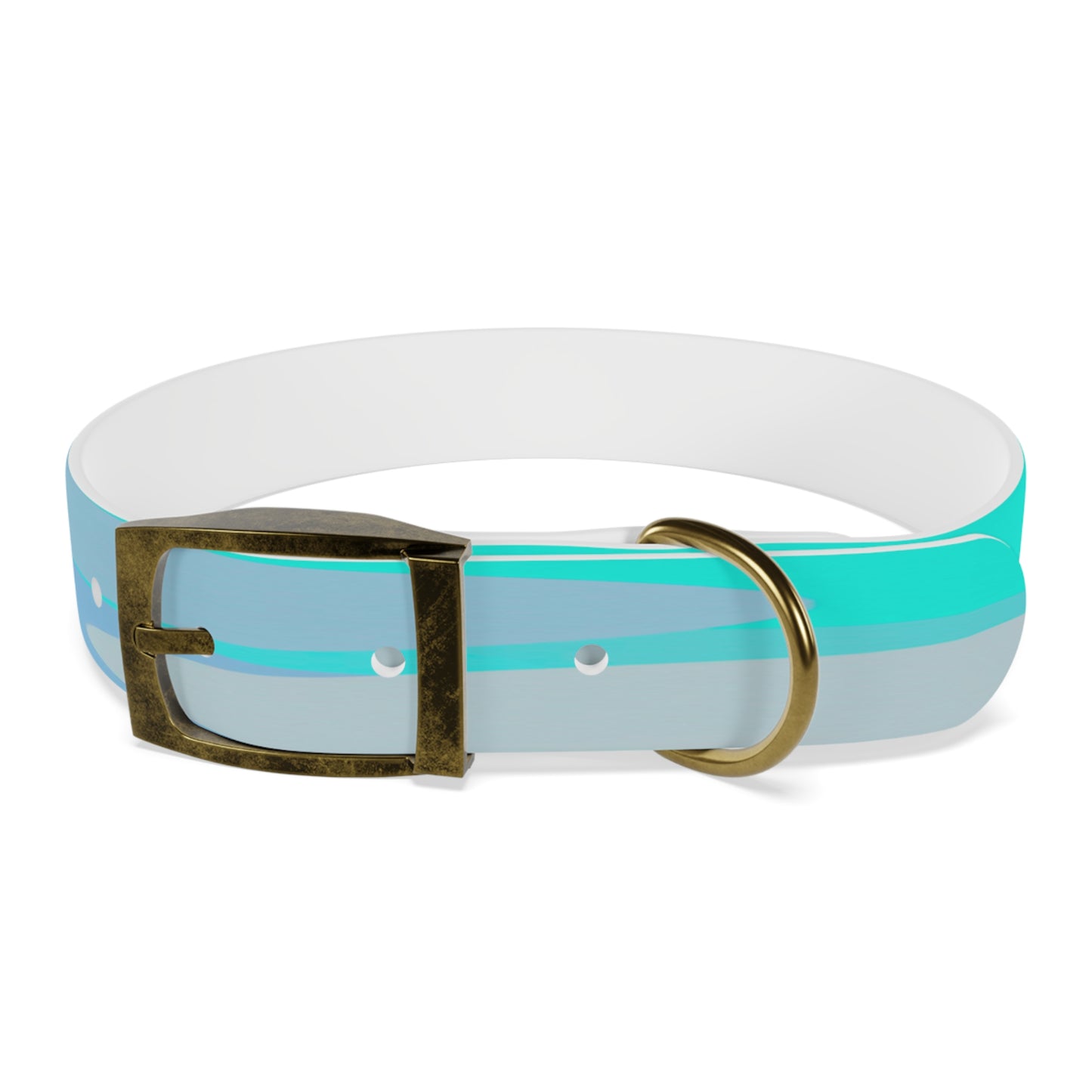 Pastel Tan and Tif Patches Medium Dog Collar