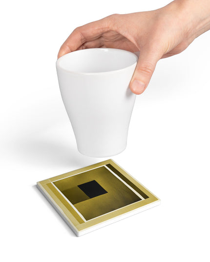 Tan Shadow 4" x 4" Square Ceramic Coaster
