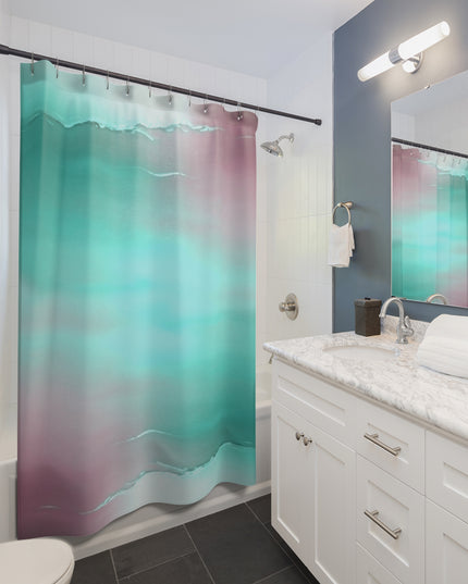 Green Sea Lavender Fog Shower Curtains, 71" x 74"
