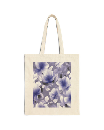 Indigo Blossom Floral Bunch Cotton Canvas Tote Bag