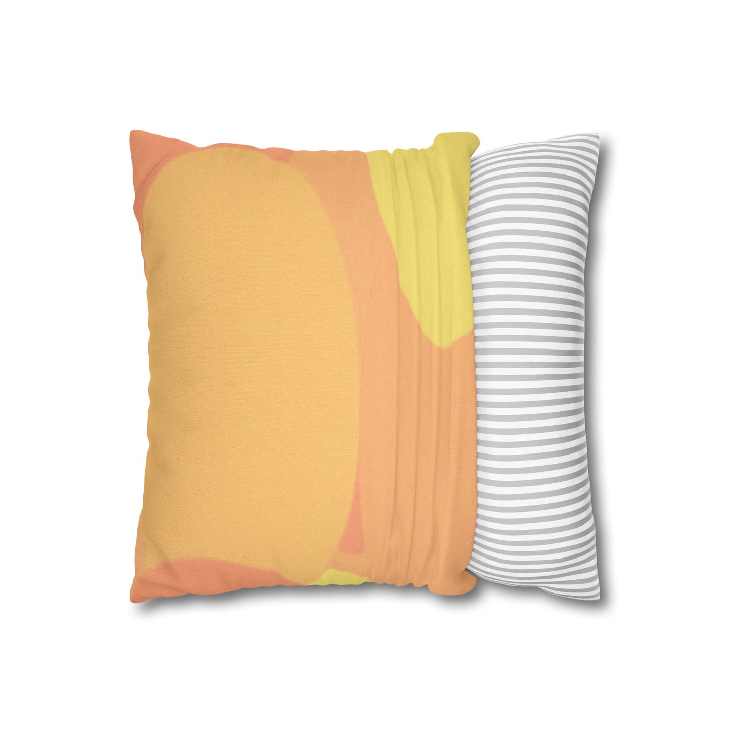 Pastel Bright Oranges Patches Spun Polyester Square Pillowcase, 14" x 14"