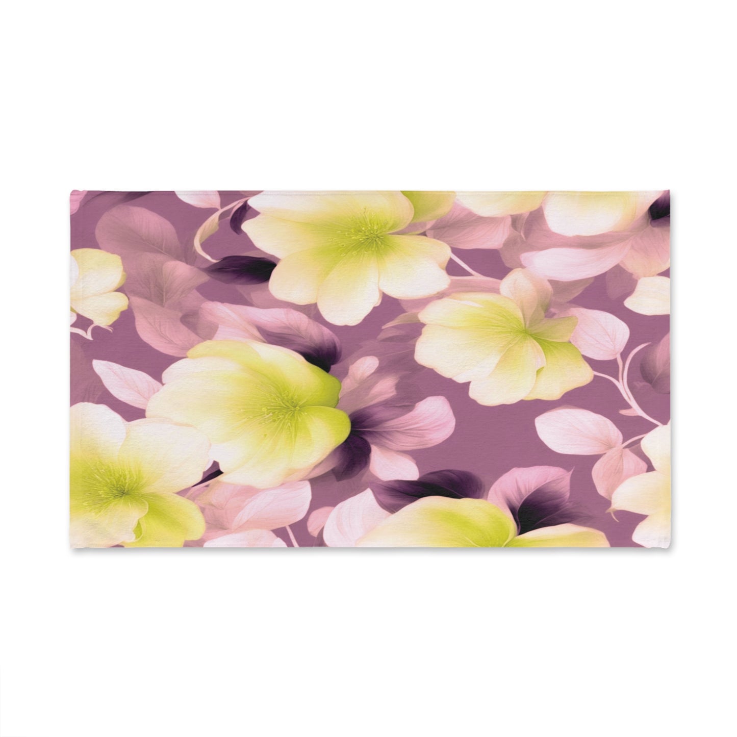 Lemon Blossom Floral Bunch Hand Towel, 16" x 28"