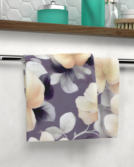 White Blush Floral Bunch Face Towel, 13" x 13"