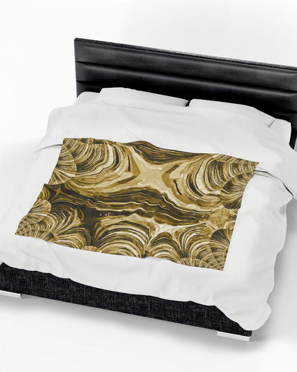 Uzi Spiral Light Brown Velveteen Plush Blanket, 50" x 60"