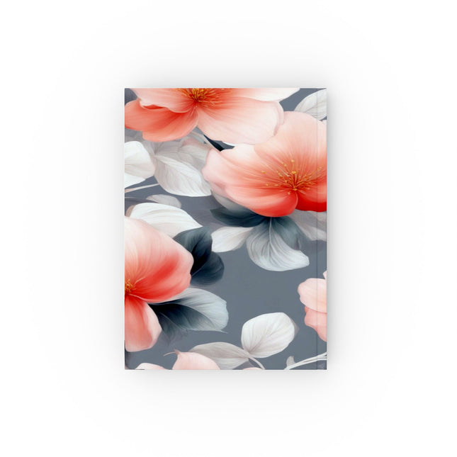 Red Blossom Floral Bunch Hard Backed Journal with 128 blank pages, 5.2" x 7.4"