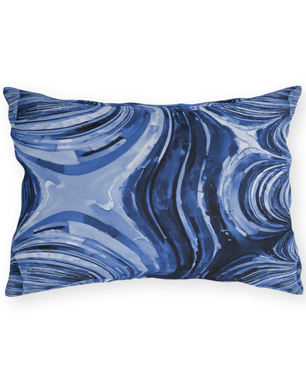 Uzi Spiral Deep Blue 20" x 14" Outdoor Pillow