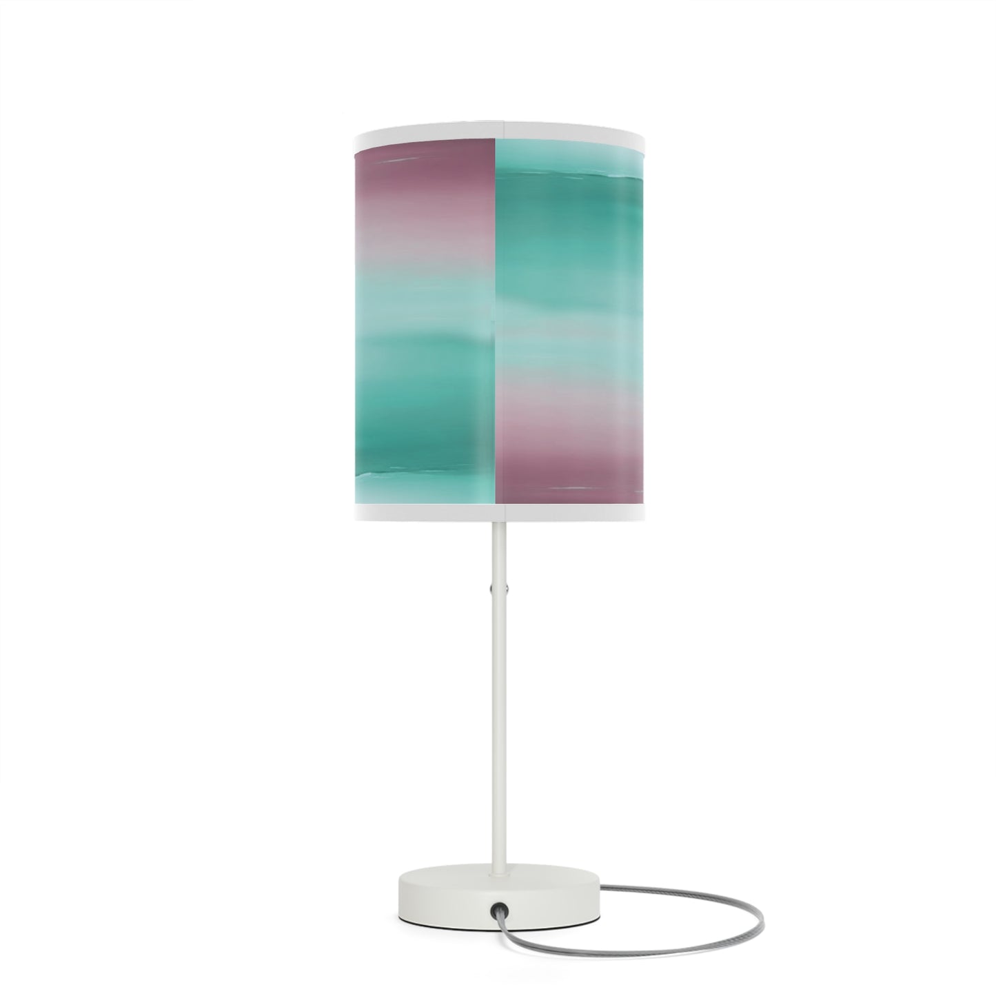 Green Sea Lavender Fog Table Lamp on a White or Silver Stand, US|CA plug