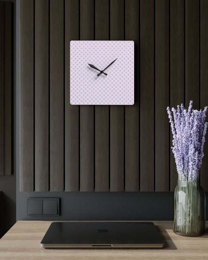 Pink Mornings Star-crossed Bodies Acrylic Wall Clock, Round or Square, 10.75" x 10.75"