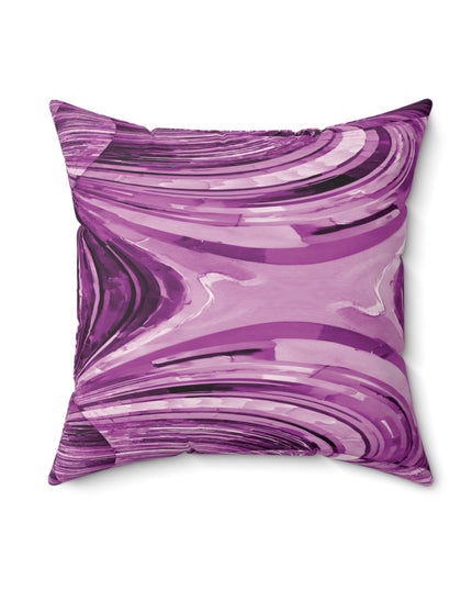 Uzi Spiral Powder Lavender Faux Suede Square Pillow, 18" x 18"