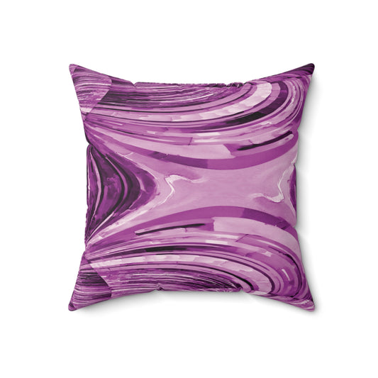 Uzi Spiral Powder Lavender Faux Suede Square Pillow, 18" x 18"