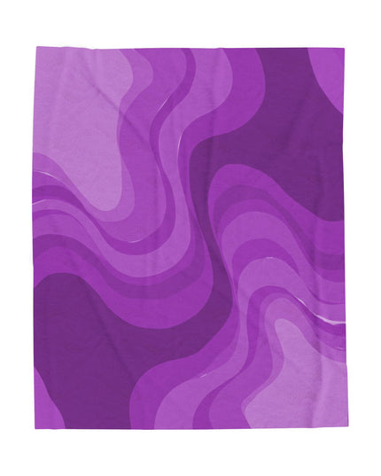 Wavey Purple Wavey Velveteen Plush Blanket, 50" x 60"