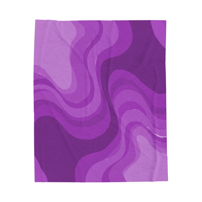 Wavey Purple Wavey Velveteen Plush Blanket, 50" x 60"