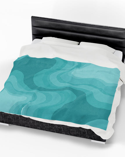 Tif Green Wavey Velveteen Plush Blanket, 60" x 80"