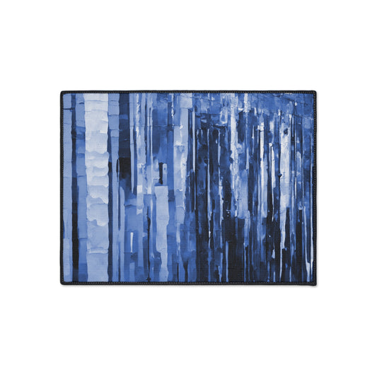 Striped Deep Blue 18" x 24" Heavy Duty Floor Mat