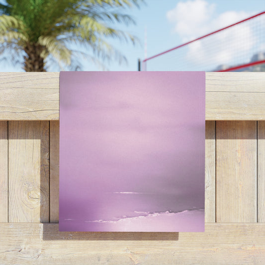 Dark Pink Sea Amethyst Fog Beach Towel, 18" x 27"