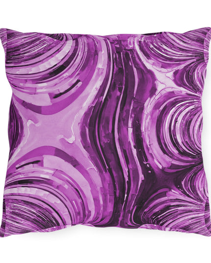 Uzi Spiral Powder Lavender Outdoor Pillow, 16" x 16"