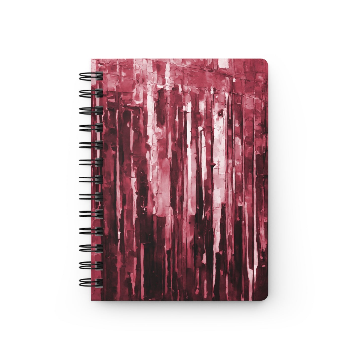 Striped Ruby Spiral Bound Journal, 5" x 7" 150 pages