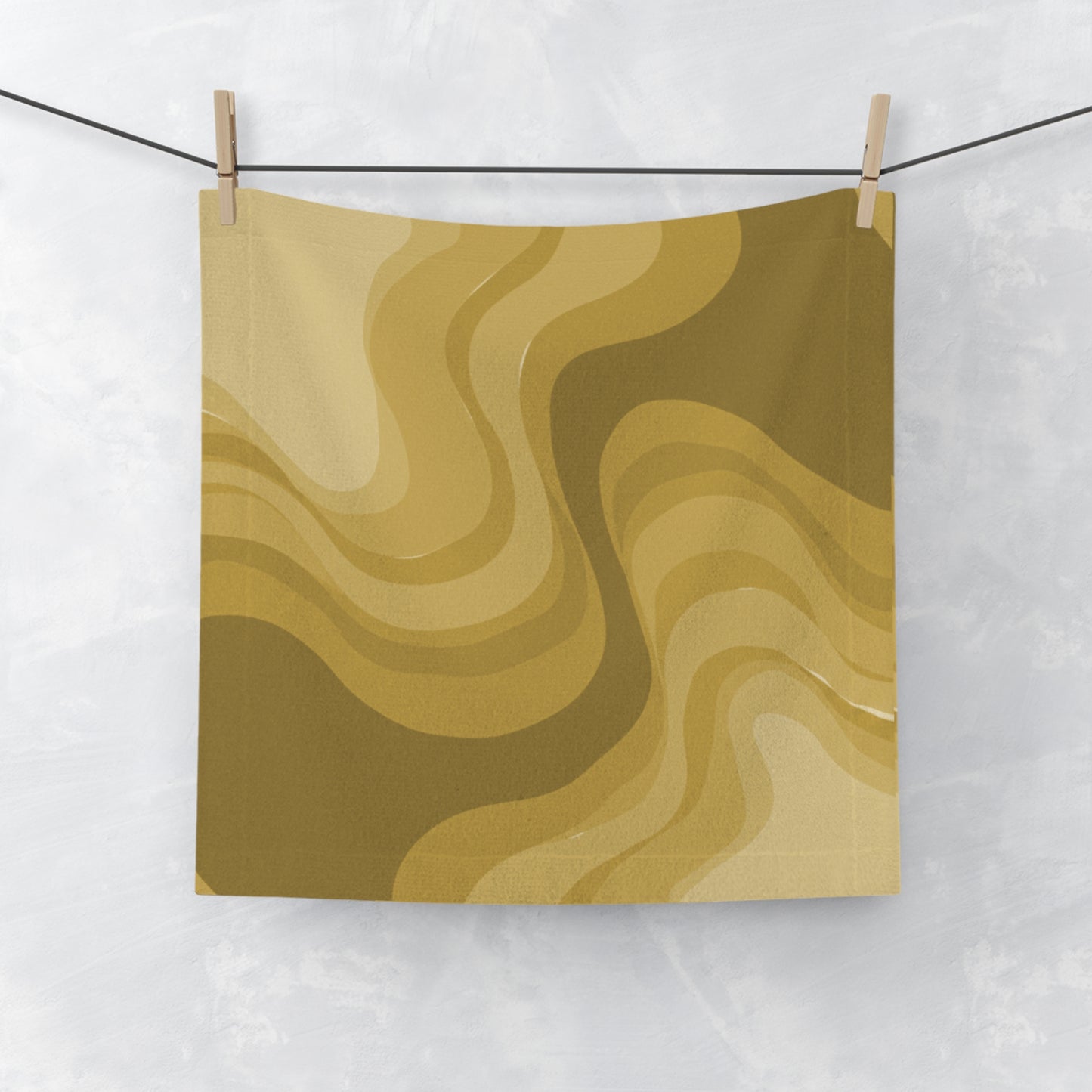 Brown Wavey 13" x 13" Face Towel