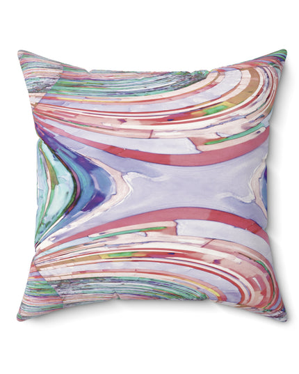 Uzi Spiral Pastels Faux Suede Square Pillow, 20" x 20"