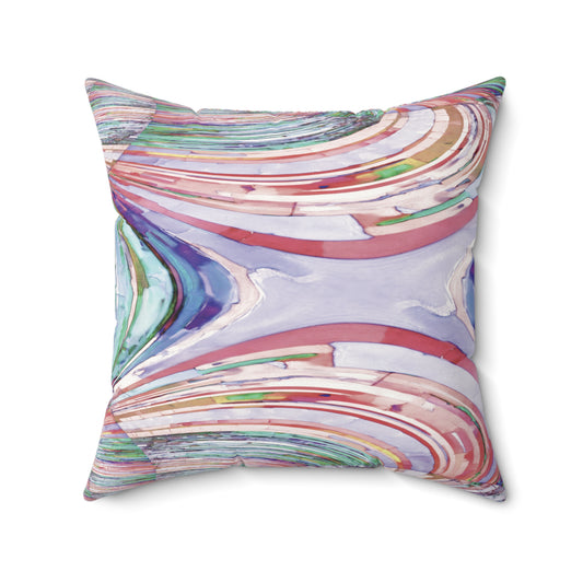 Uzi Spiral Pastels Faux Suede Square Pillow, 20" x 20"