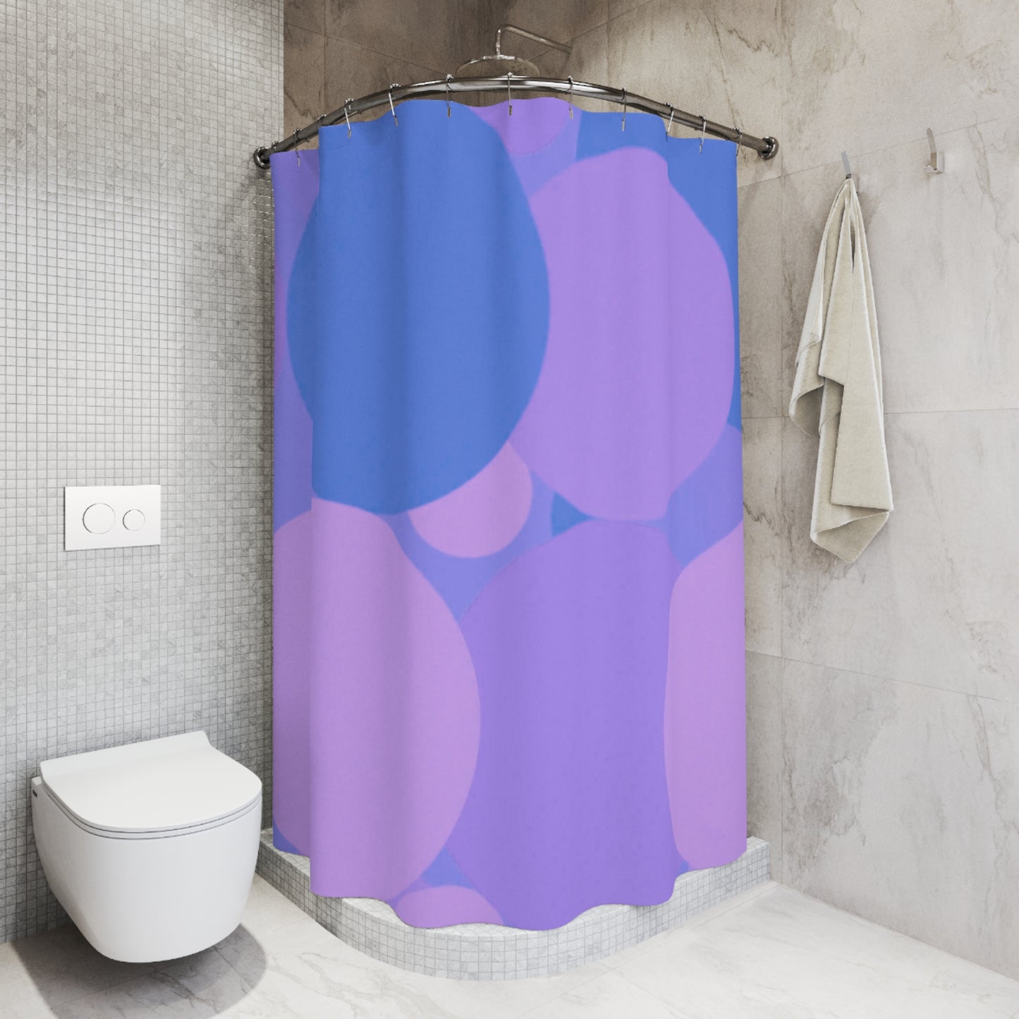 Pastel Purple Family Patches Shower Curtains, 71" x 74"