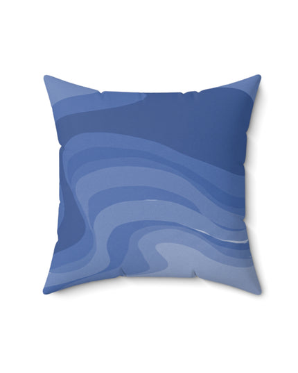 Deep Blue Wavey 16" x 16" Faux Suede Square Pillow