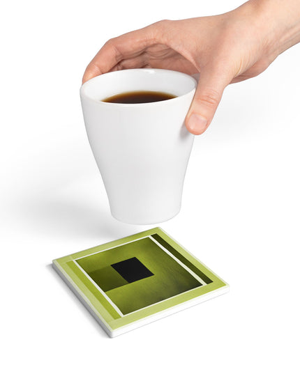 Lemongrass Shadow 4" x 4" Square Ceramic Coaster