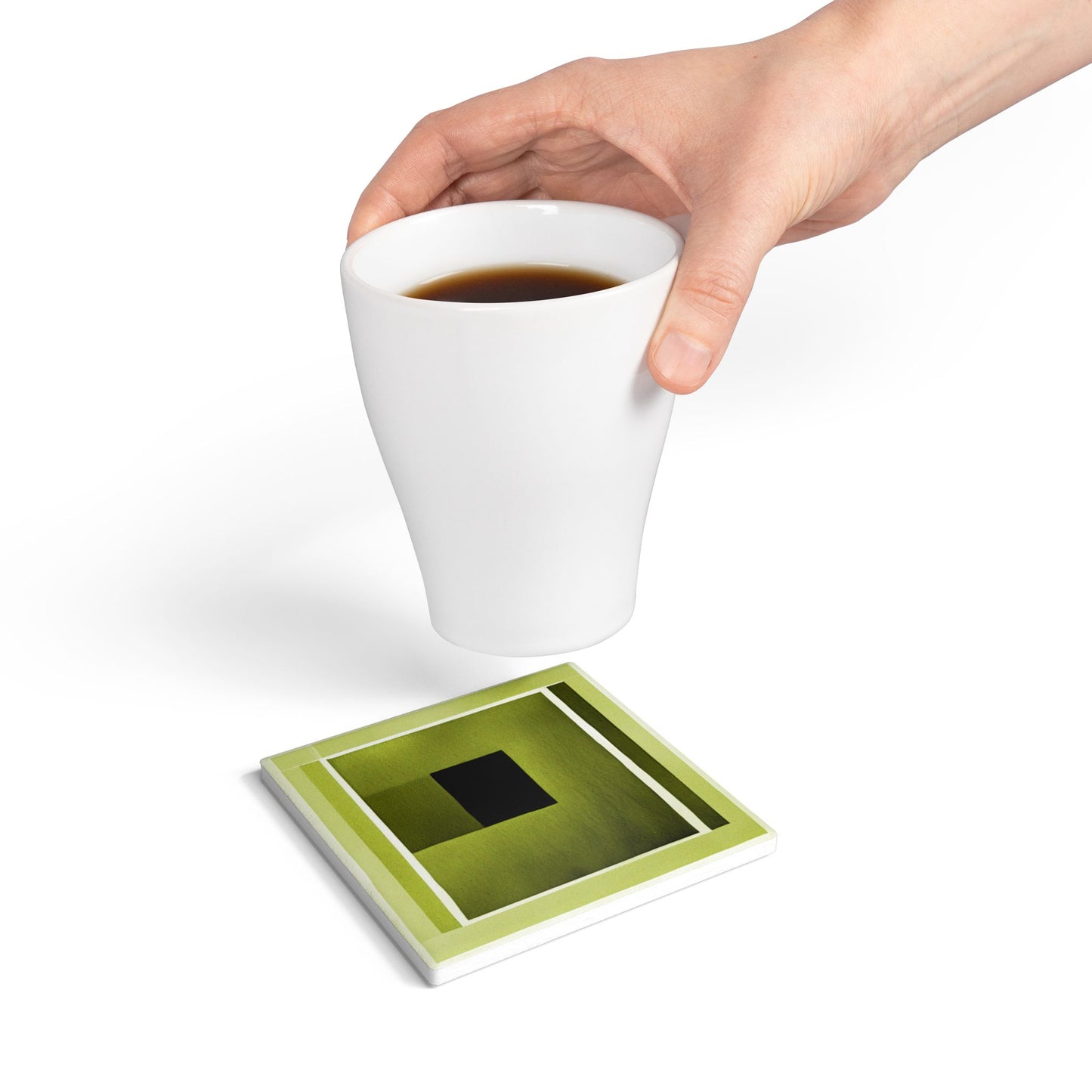 Lemongrass Shadow 4" x 4" Square Ceramic Coaster