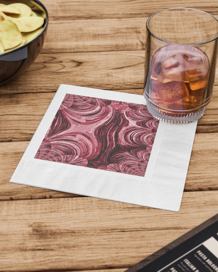 Uzi Spiral Ruby White Coined Napkins, 6.5" x 6.5"