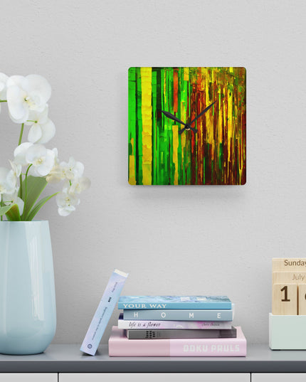 Striped Beta Acrylic Wall Clock, Round or Square, 10.75" x 10.75"