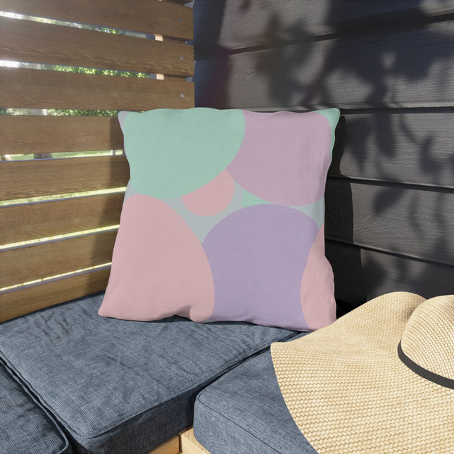 Pastel Peach and Soft Green Patches 18" x 18" Outdoor Pillows